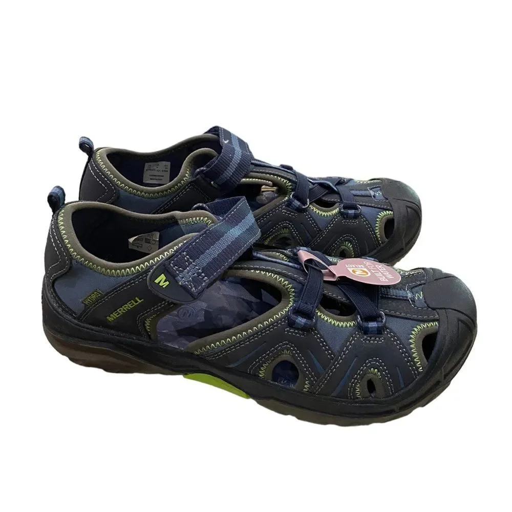MERRELL Big Kids Navy Green Hydro Sandals NEW 7 - Picture 2 of 6